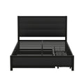 Metal Full Size Storage Platform Bed With Twin Size Trundle And 2 Drawers, Black Full Black Metal Bedroom Bed Frame Mdf Steel
