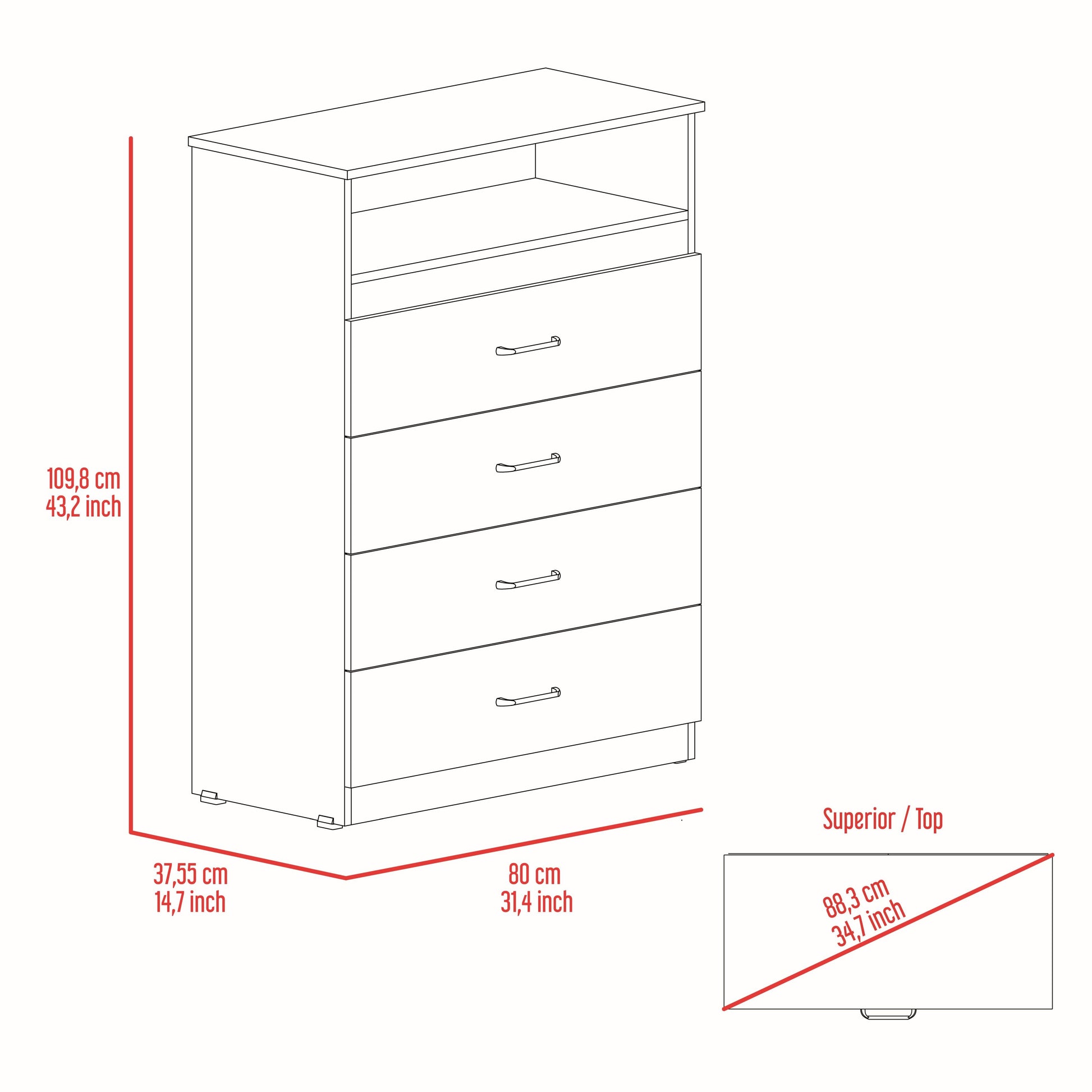 Midval 2 Piece Bedroom Set, Armoire Dresser, White Queen White White 2 Piece Set Bedroom Dresser Included Engineered Wood