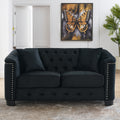 3 Seater 2 Seater Combination Sofa.Velvet Black Black Foam Velvet 5 Seat