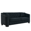 3 Seater 2 Seater Combination Sofa.Velvet Black Black Foam Velvet 5 Seat