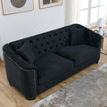 3 Seater 2 Seater Combination Sofa.Velvet Black Black Foam Velvet 5 Seat