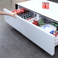 Smart Table Fridge, Multifunctional Coffee Table, Tempered Glass Table Top And Back Storage White Tempered Glass
