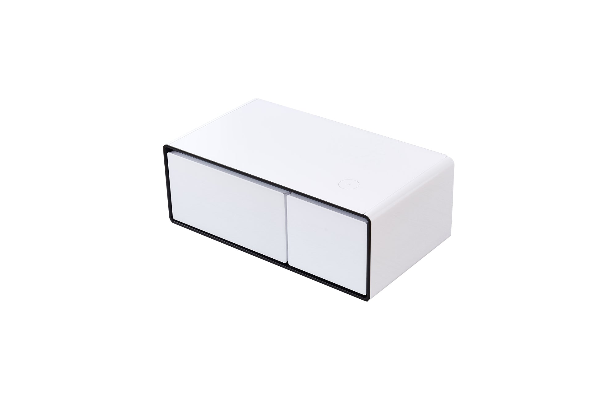 Smart Table Fridge, Multifunctional Coffee Table With Cooler And Frozen White Tempered Glass