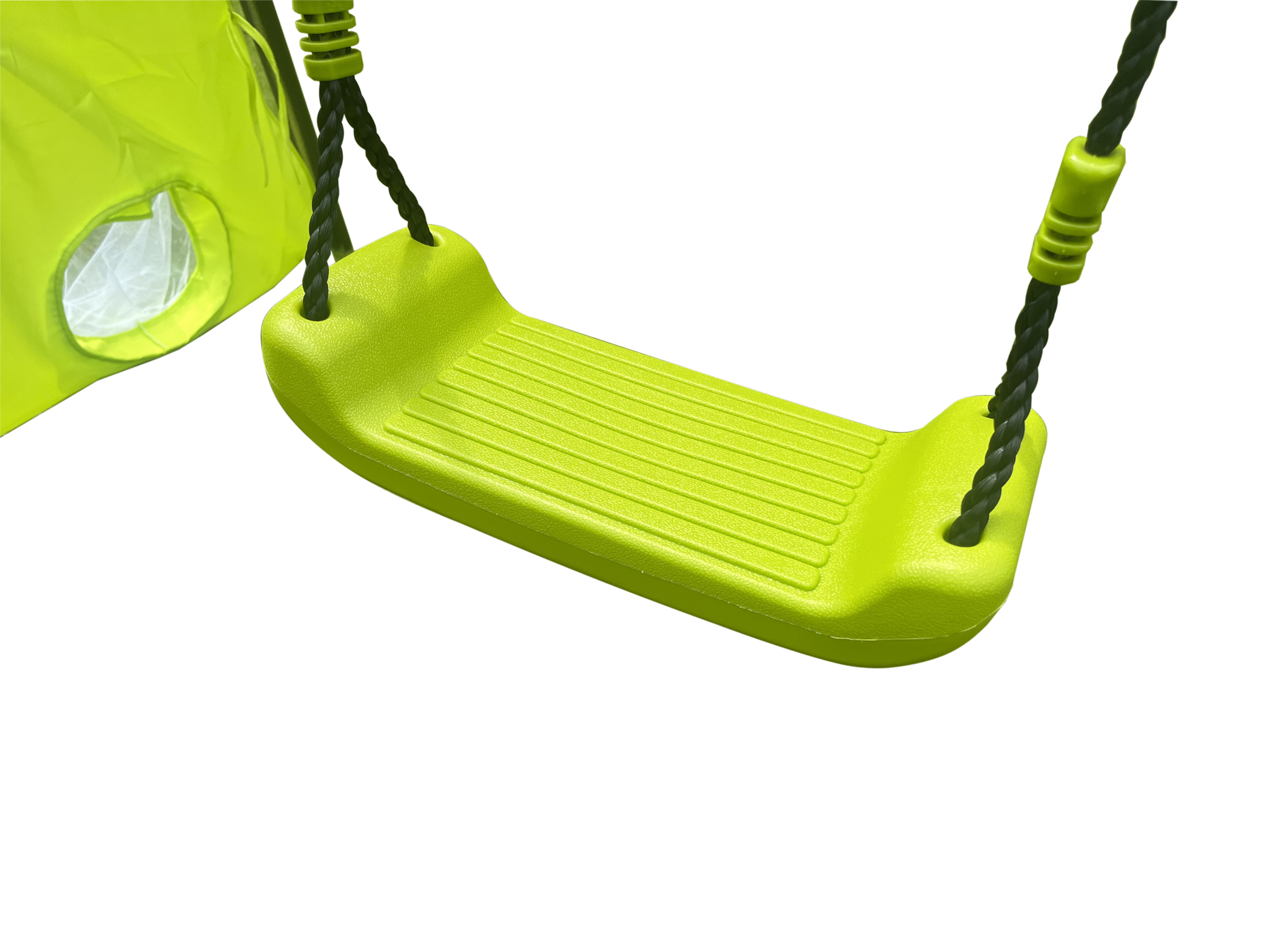 Xns052 Green And Blue Interesting Six Function Swingset With Net Swing Metal Plastic Safe Swing Set 440Lbs For Outdoor Playground For Age 3 With 31.5In Net Swing Green Steel