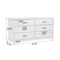 Wood Mdf Boards, 6 Drawers Dresser, White White Mdf
