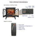 24 Inch 3D Flame Electric Infrared Quartz Fireplace Stove With Remote Control Powder Coated Electric Yes Antique Black Vent Free Yes Freestanding Tempered Glass Sheet Metal Electric