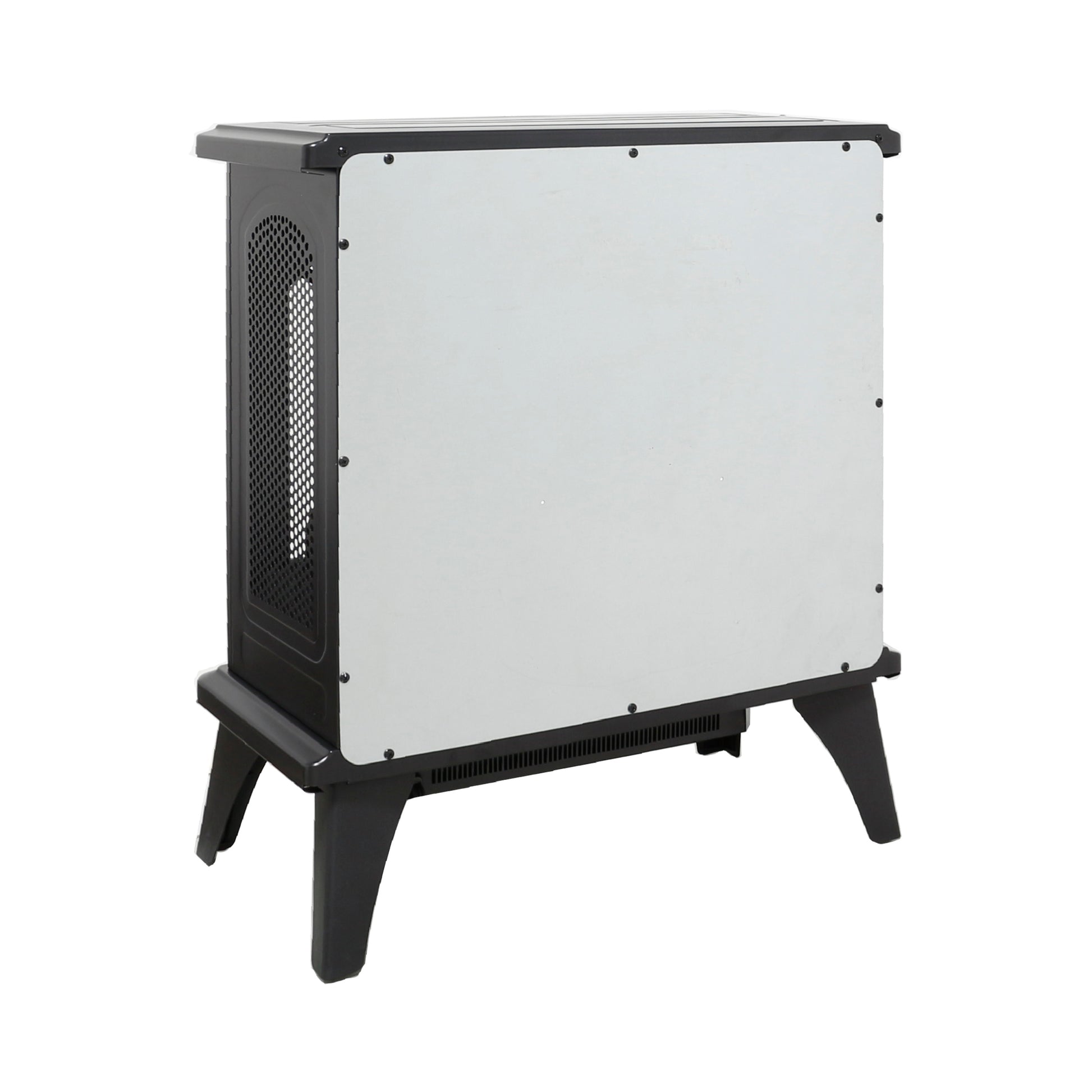 24 Inch 3D Flame Electric Infrared Quartz Fireplace Stove With Remote Control Powder Coated Electric Yes Antique Black Vent Free Yes Freestanding Tempered Glass Sheet Metal Electric