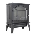 18 Inch 3D Flame Electric Infrared Quartz Fireplace Stove With Remote Control Powder Coated Electric Yes Antique Black Vent Free Yes Freestanding Tempered Glass Sheet Metal Electric