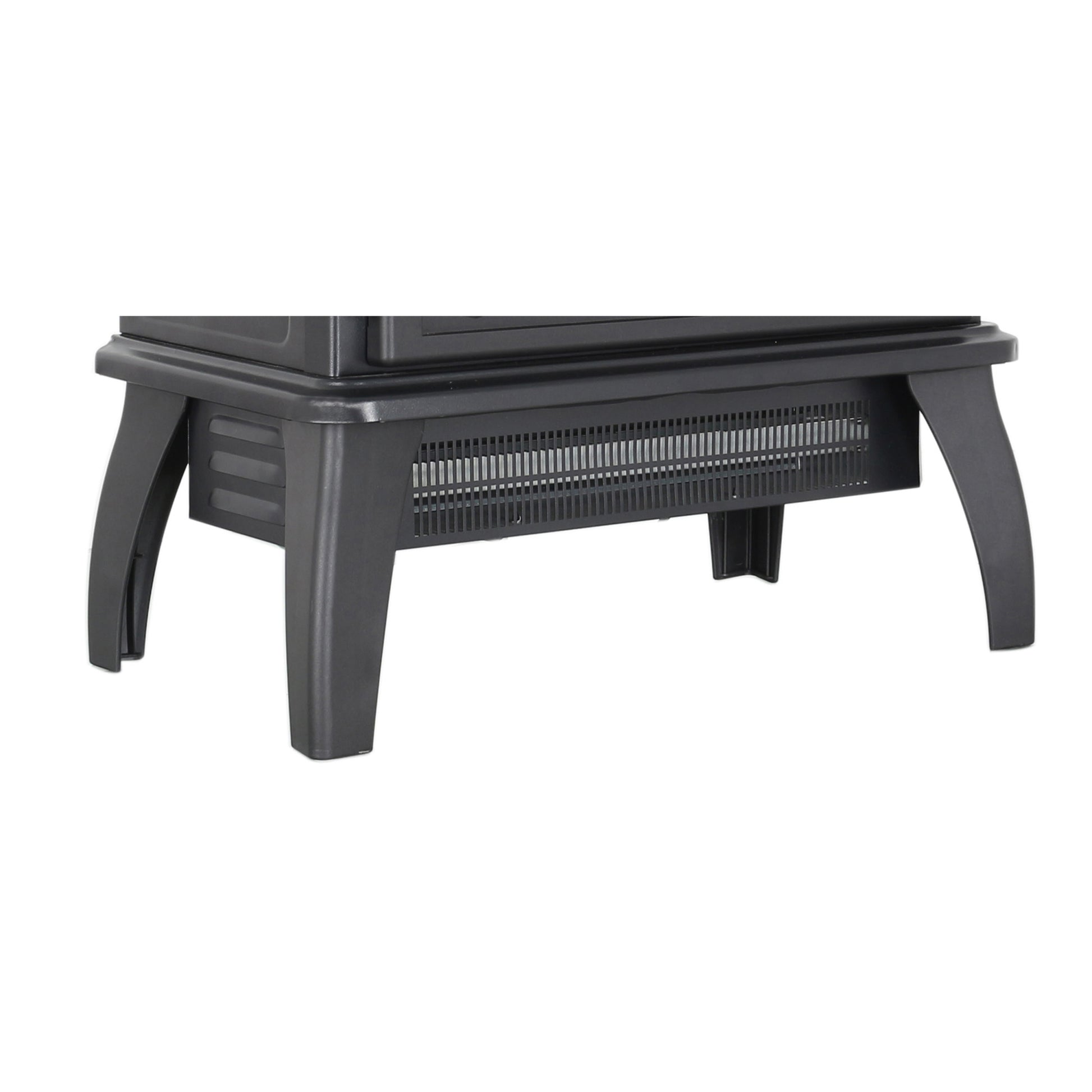 18 Inch 3D Flame Electric Infrared Quartz Fireplace Stove With Remote Control Powder Coated Electric Yes Antique Black Vent Free Yes Freestanding Tempered Glass Sheet Metal Electric