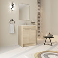 24 Inch Bathroom Cabinet With Sink,Soft Close Doors Kd Packing ,Bvb05224Plo Plain Light Oak 2 Bathroom Freestanding Plywood