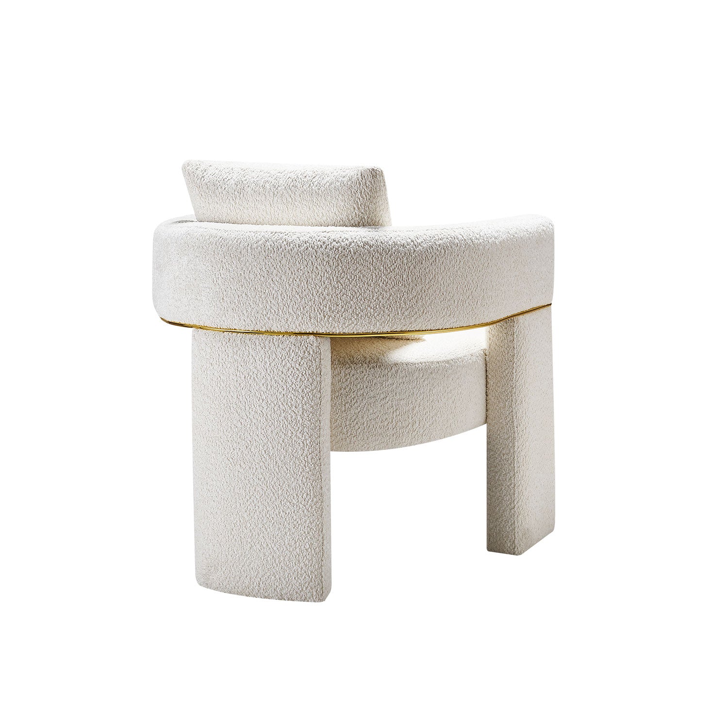 30.51" Wide Boucle Upholstered Accent Chair Beige Primary Living Space Modern Fiber Foam And Polyester Fiber Pad Boucle