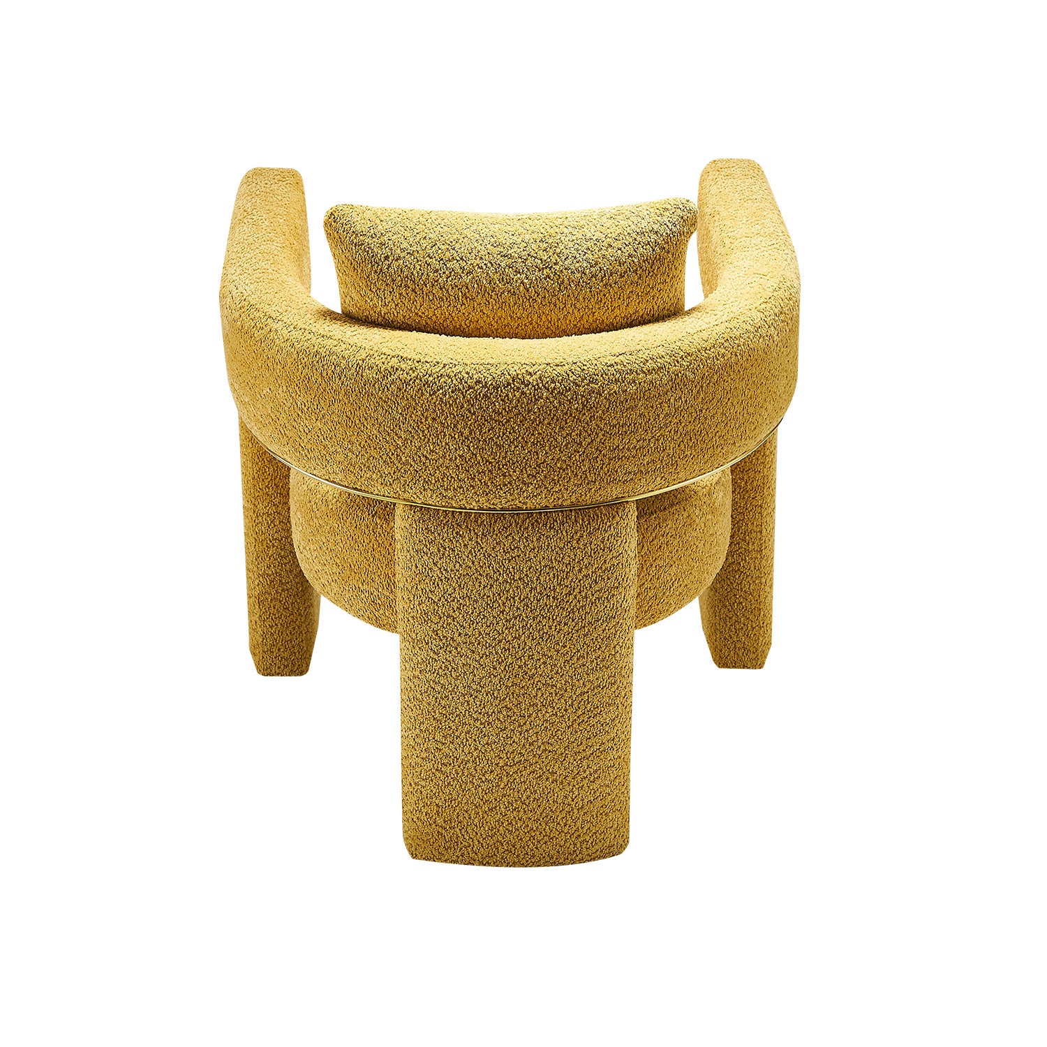 30.51" Wide Boucle Upholstered Accent Chair Yellow Primary Living Space Modern Fiber Foam And Polyester Fiber Pad Boucle
