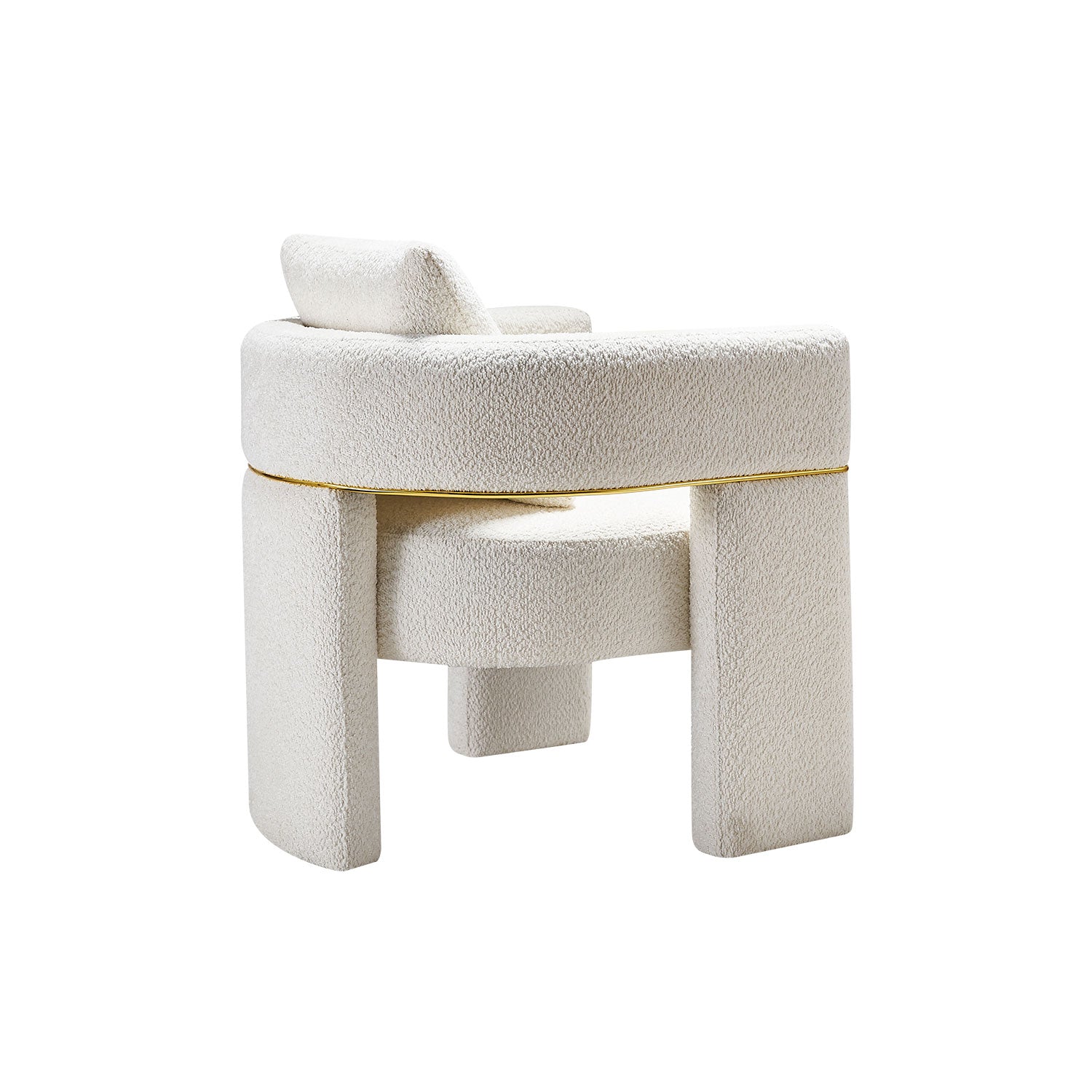 30.51" Wide Boucle Upholstered Accent Chair Beige Primary Living Space Modern Fiber Foam And Polyester Fiber Pad Boucle