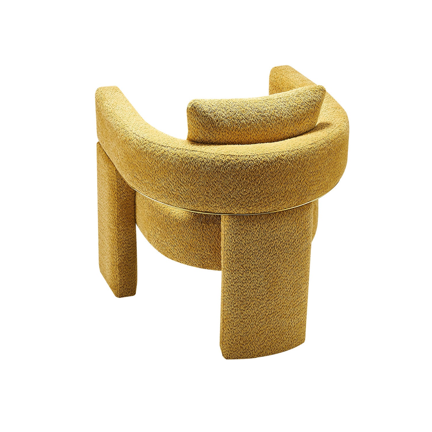 30.51" Wide Boucle Upholstered Accent Chair Yellow Primary Living Space Modern Fiber Foam And Polyester Fiber Pad Boucle