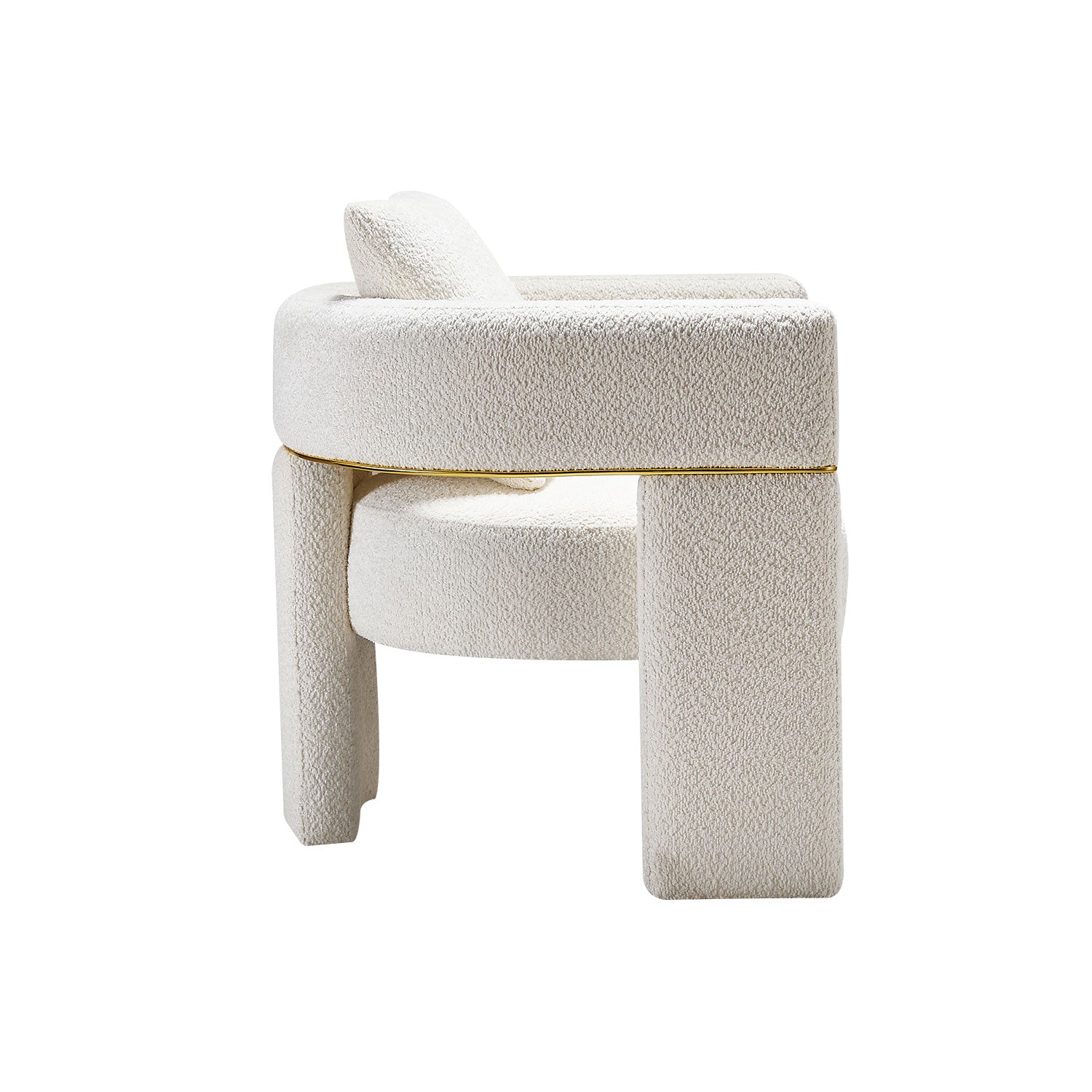 30.51" Wide Boucle Upholstered Accent Chair Beige Primary Living Space Modern Fiber Foam And Polyester Fiber Pad Boucle