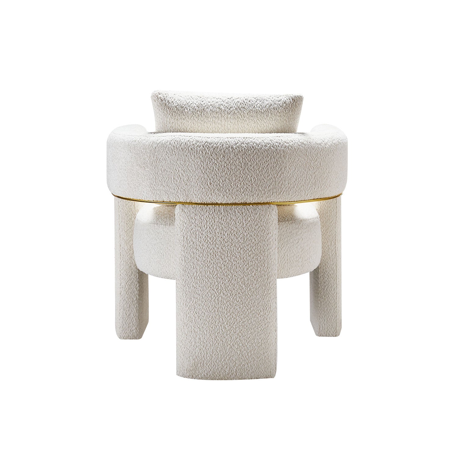 30.51" Wide Boucle Upholstered Accent Chair Beige Primary Living Space Modern Fiber Foam And Polyester Fiber Pad Boucle