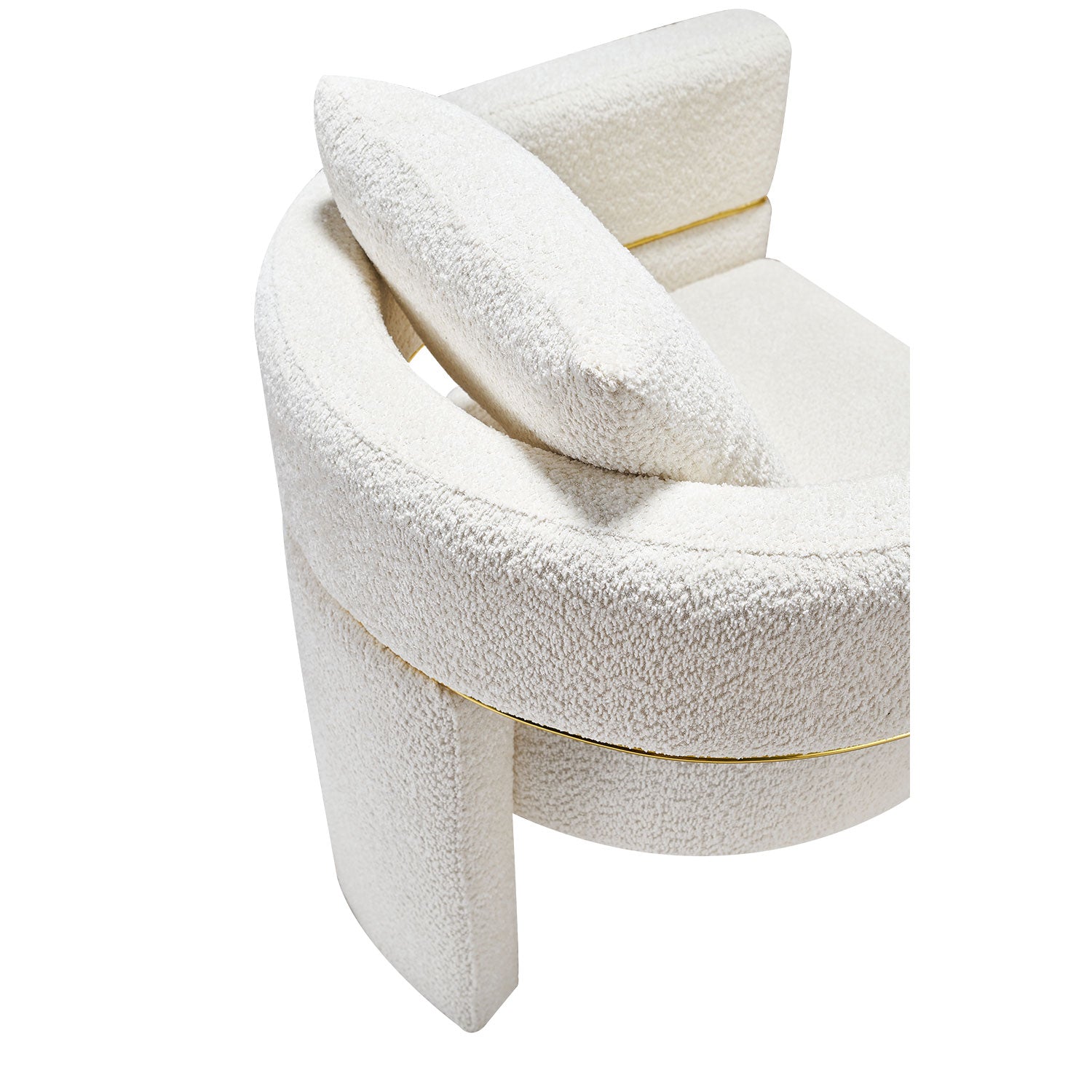 30.51" Wide Boucle Upholstered Accent Chair Beige Primary Living Space Modern Fiber Foam And Polyester Fiber Pad Boucle