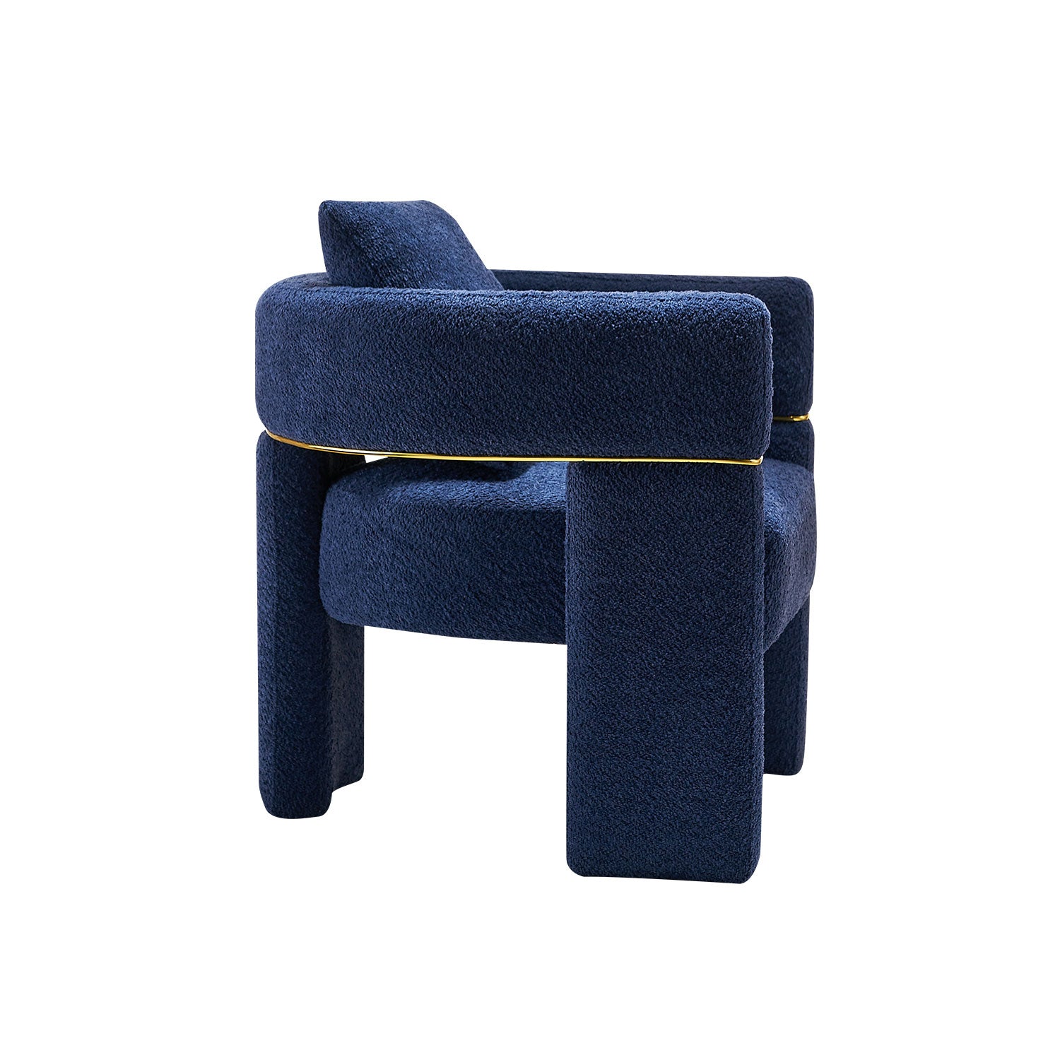 30.51" Wide Boucle Upholstered Accent Chair Navy Primary Living Space Modern Fiber Foam And Polyester Fiber Pad Boucle