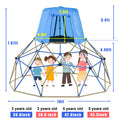 Kids Climbing Dome With Canopy And Playmat 10 Ft Jungle Gym Geometric Playground Dome Climber Play Center, Rust & Uv Resistant Steel Supporting 1000 Lbs Blue Metal Outdoor