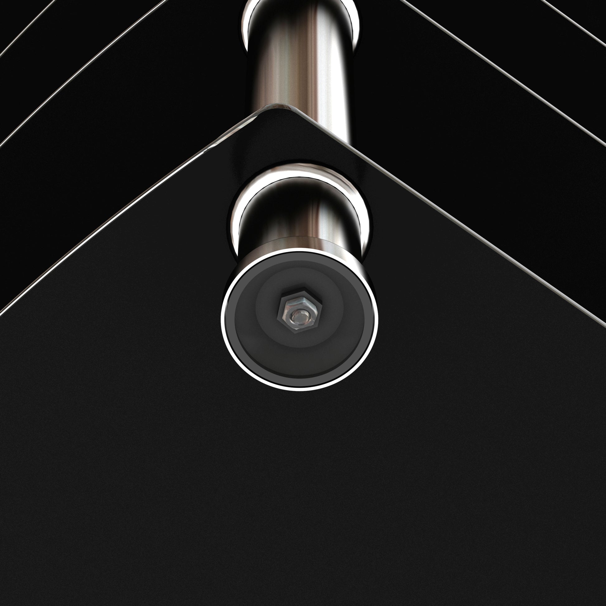 5 Tier Tempered Glass Side Table Stainless Steel Frame End Table For Living Room, Bedroom, Black Black Tempered Glass