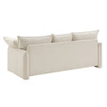Not Available On Mid Century Sofa 3 Seater Cozy Couch For Living Room Apartment Lounge Bedroom, Beige Beige Polyester