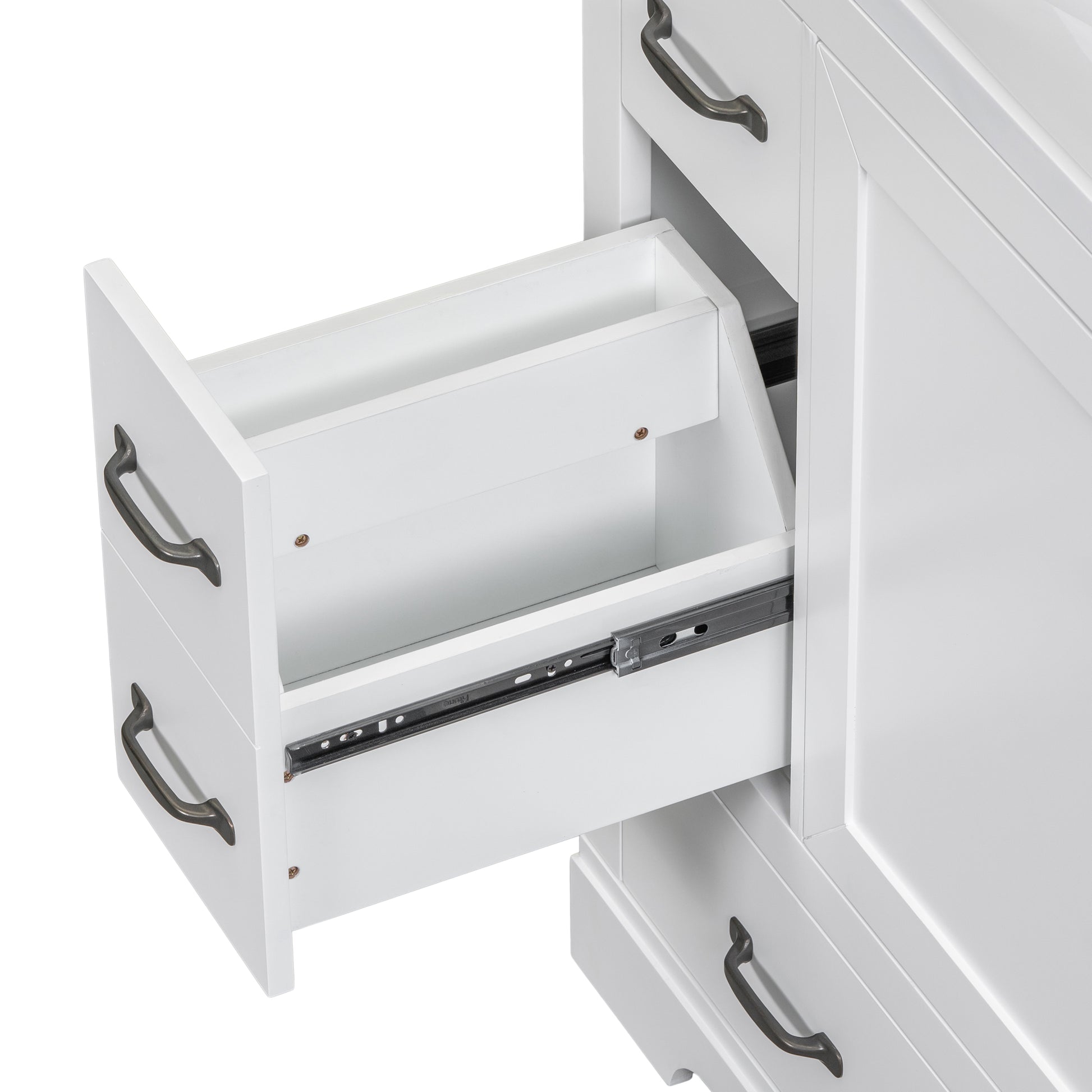 36" Bathroom Vanity With Sink Combo, Six Drawers, Multi Functional Drawer Divider, Adjustable Shelf, White Old Sku:Sy999808Aak White Solid Wood Mdf