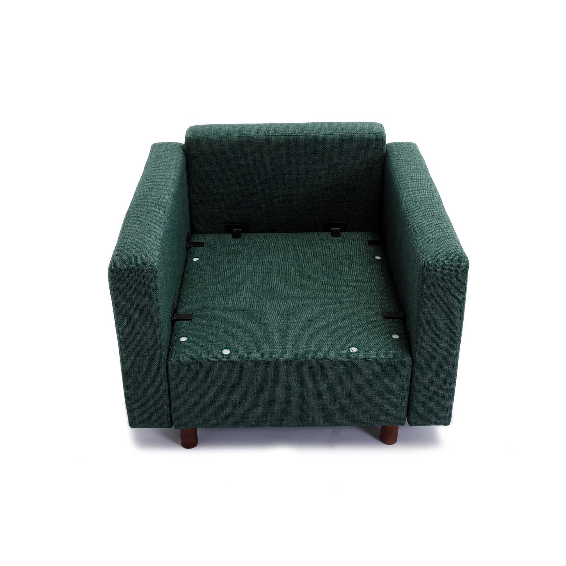 Single Seat Module Sofa Sectional Couch With Armrest With 1 Ottoman,Cushion Covers Non Removable And Non Washable,Green Green Wood Primary Living Space Soft Modern Rubberwood Foam Linen 1 Seat