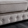Chesterfield Sofa In Linen Fabric Light Grey Light Grey Foam Fabric