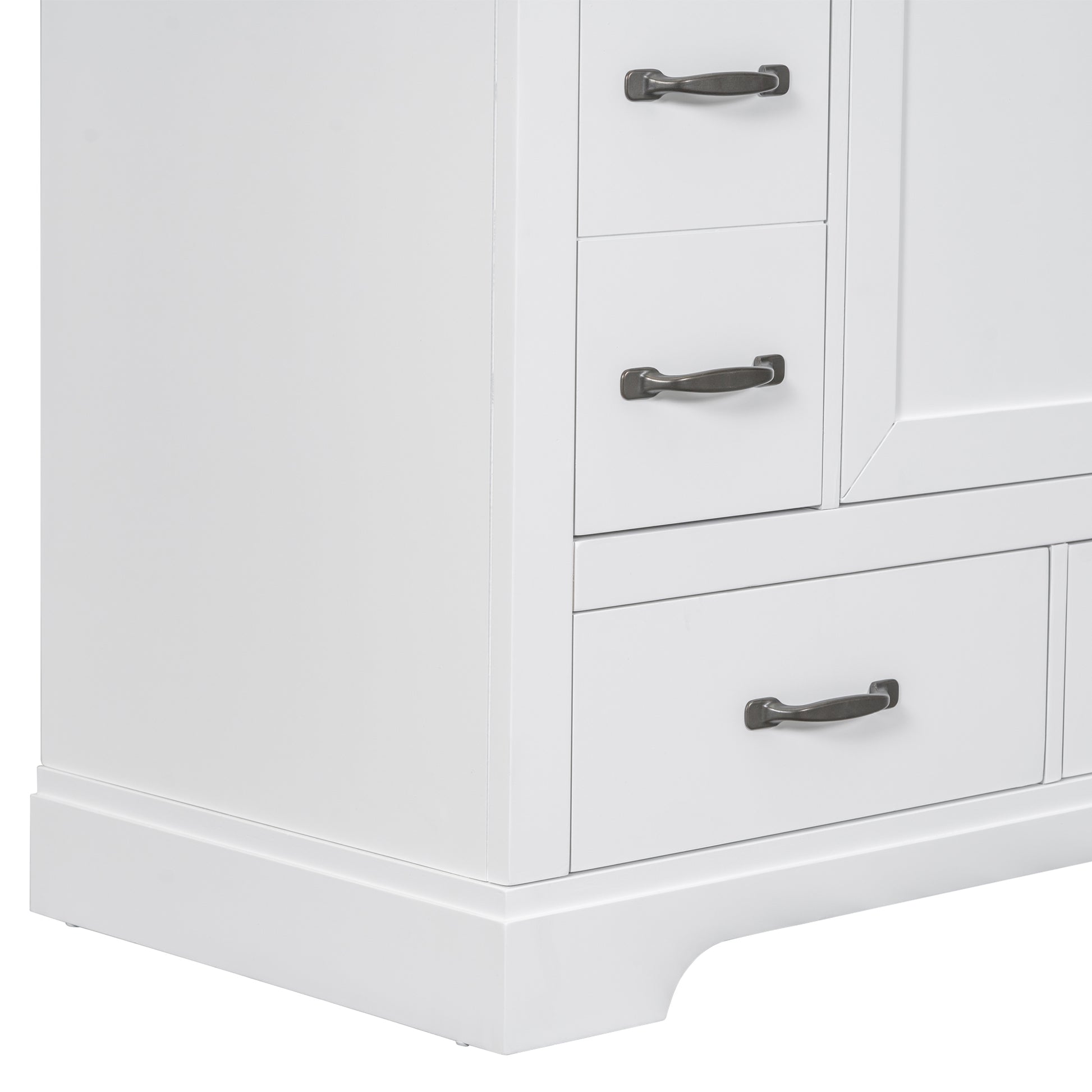 36" Bathroom Vanity With Sink Combo, Six Drawers, Multi Functional Drawer Divider, Adjustable Shelf, White Old Sku:Sy999808Aak White Solid Wood Mdf