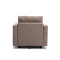 4 Seat Module Sectional Sofa Couch With 1 Ottoman For Living Room,Seat Cushion And Back Cushion Non Removable And Non Washable,Brown Brown Wood Primary Living Space Soft Modern Rubberwood Foam Linen 4 Seat