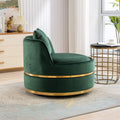 360 Degree Swivel Accent Chair Velvet Modern Upholstered Barrel Chair Over Sized Soft Chair With Seat Cushion For Living Room, Bedroom, Office, Apartment, Green Green Foam Velvet