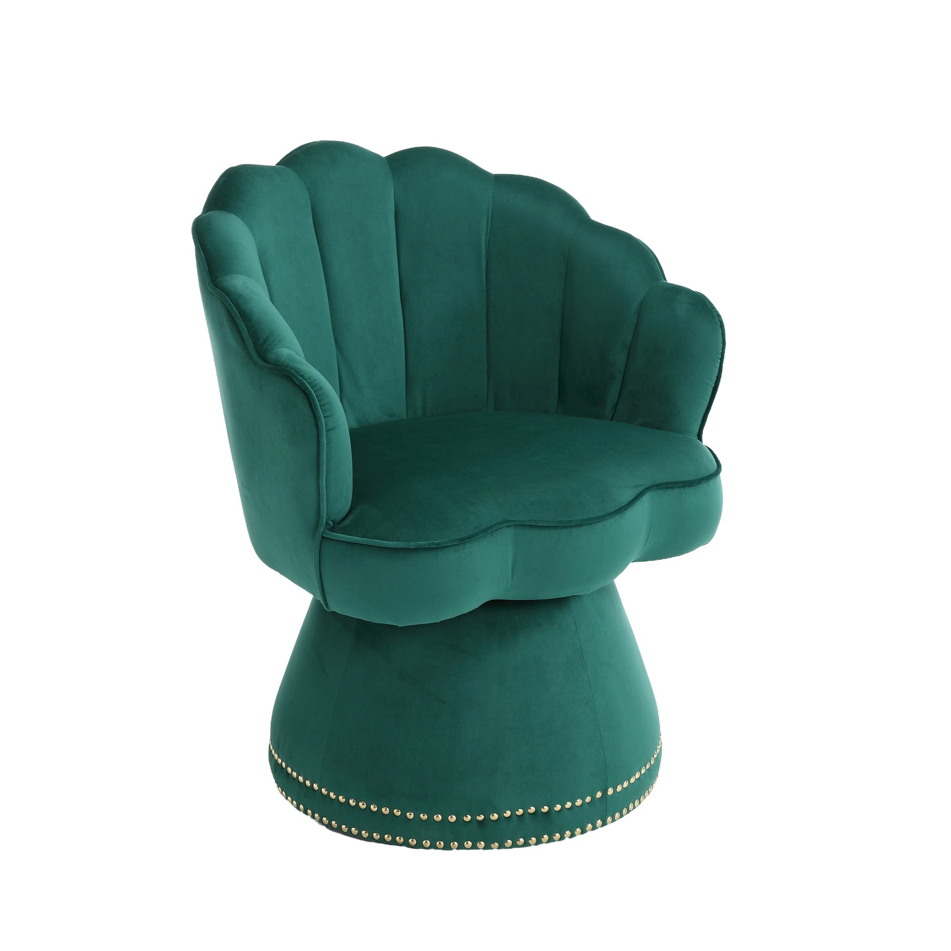 Coolmore Swivel Barrel Chair, Comfy Round Accent Sofa Chair For Living Room, 360 Degree Swivel Barrel Club Chair, Leisure Arm Chair For Nursery, Hotel, Bedroom, Office, Lounge Emerald Velvet