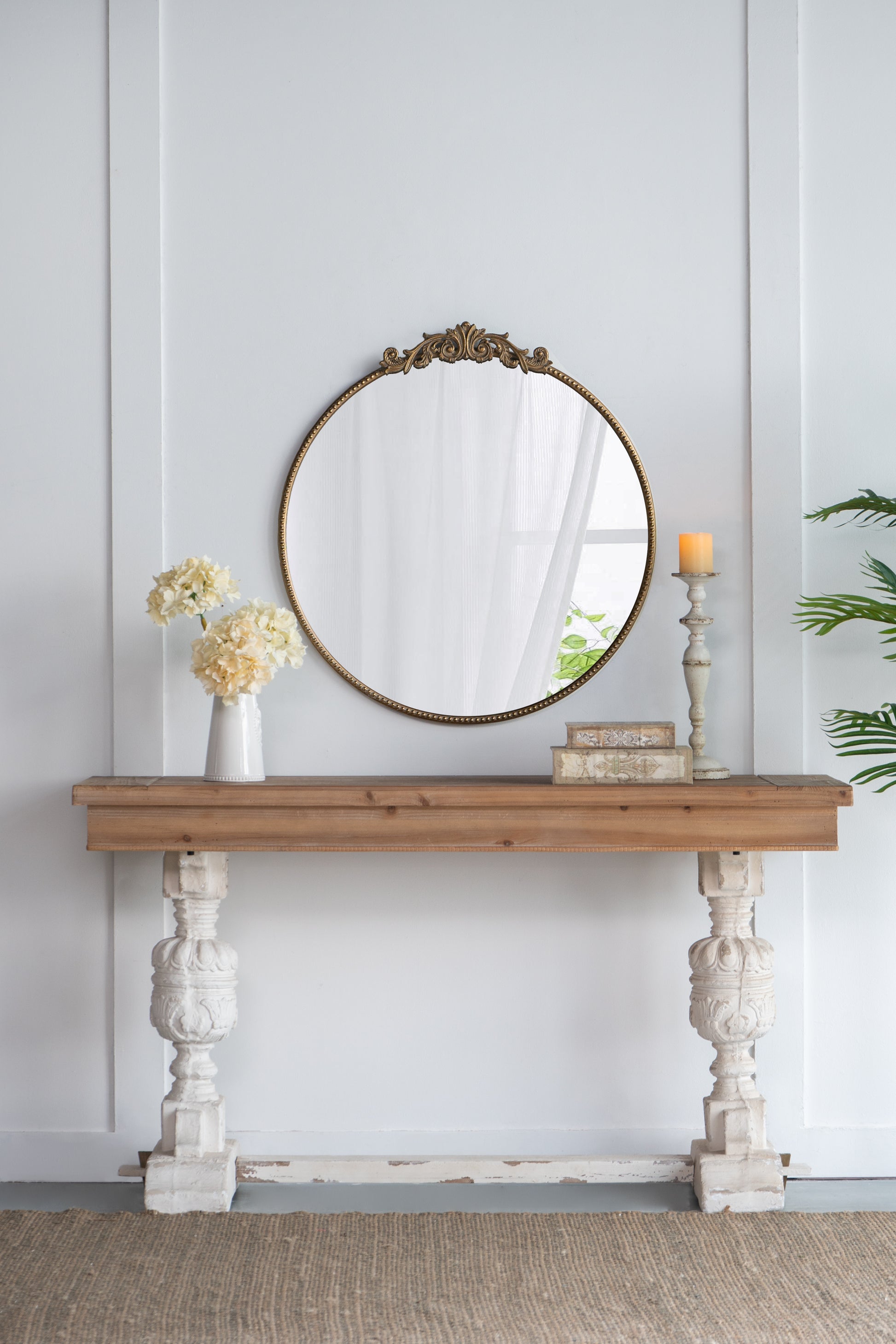 30" X 32" Round Gold Mirror, Wall Mounted Mirror With Metal Frame For Bathroom Living Room Gold Mdf Glass