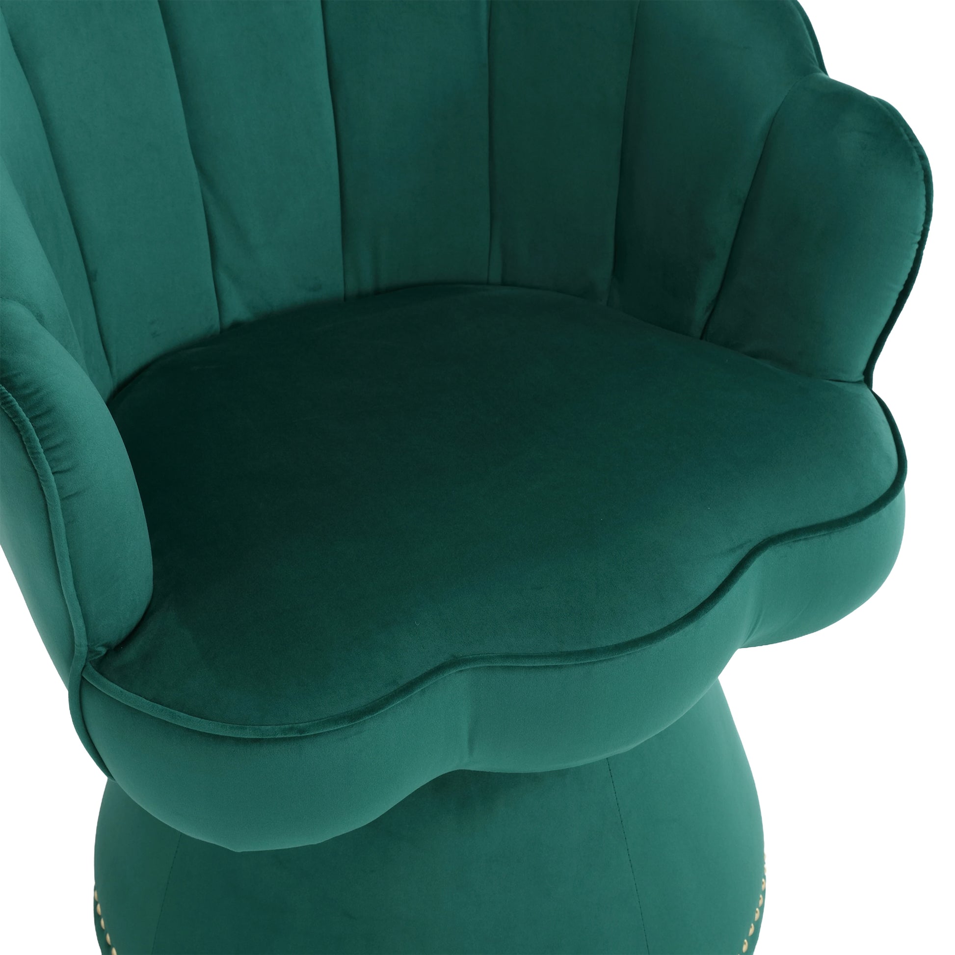 Coolmore Swivel Barrel Chair, Comfy Round Accent Sofa Chair For Living Room, 360 Degree Swivel Barrel Club Chair, Leisure Arm Chair For Nursery, Hotel, Bedroom, Office, Lounge Emerald Velvet