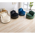 360 Degree Swivel Accent Chair Velvet Modern Upholstered Barrel Chair Over Sized Soft Chair With Seat Cushion For Living Room, Bedroom, Office, Apartment, Green Green Foam Velvet