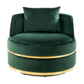 360 Degree Swivel Accent Chair Velvet Modern Upholstered Barrel Chair Over Sized Soft Chair With Seat Cushion For Living Room, Bedroom, Office, Apartment, Green Green Foam Velvet