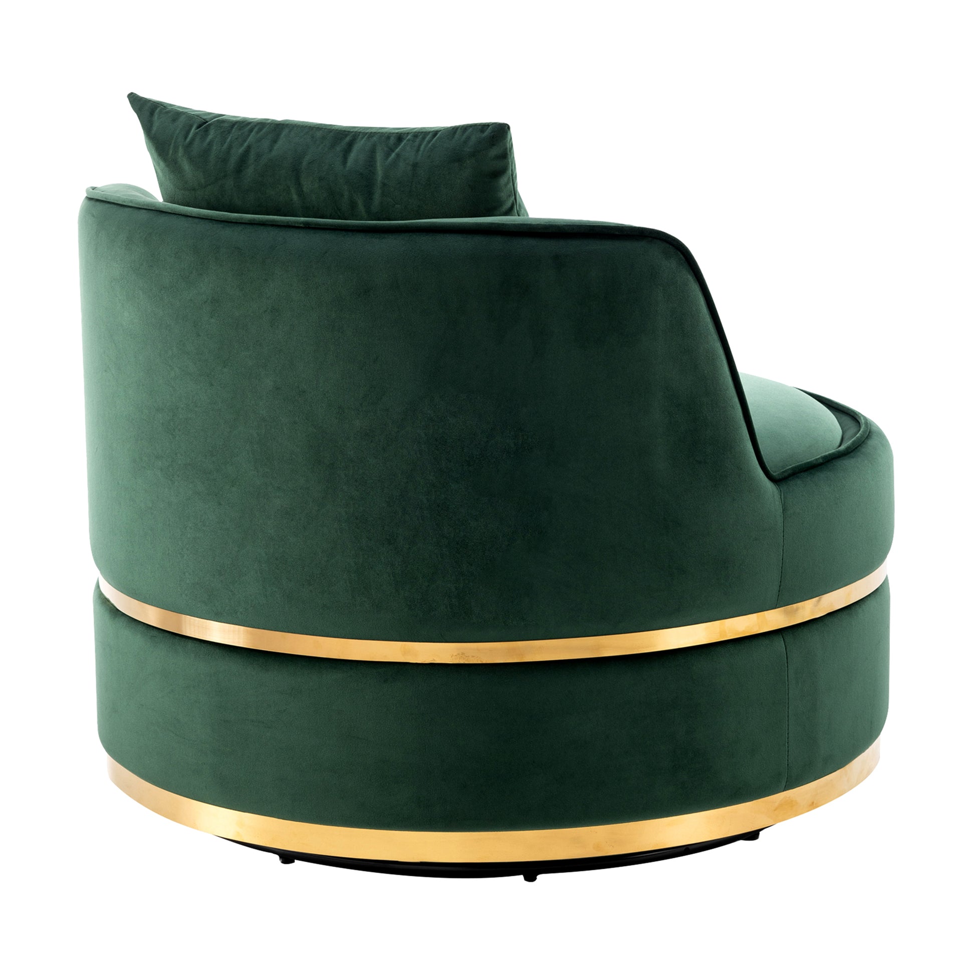 360 Degree Swivel Accent Chair Velvet Modern Upholstered Barrel Chair Over Sized Soft Chair With Seat Cushion For Living Room, Bedroom, Office, Apartment, Green Green Foam Velvet