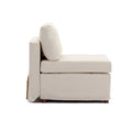 3 Seat Module Sectional Sofa Couch,Seat Cushion And Back Cushion Removable And Washable,Linen Fabric Cover,Cream Cream Wood Medium Soft Rubberwood Foam Linen 3 Seat