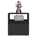 Austin Nightstandend Table, Side Table Casters, Single Drawer Black Wenge 1 Drawer Bedroom Rectangle Modern Shelf Particle Board Particle Board