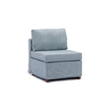 Modern Fabric Linen Middle Module For Modular Sofa Sectional Sofa Couch Accent Armless Chair, Cushion Covers Removable And Washable,Light Blue Light Blue Wood Medium Soft Cushion Back Modern Rubberwood Armless Foam Linen 1 Seat