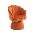 Coolmore Swivel Barrel Chair, Comfy Round Accent Sofa Chair For Living Room, 360 Degree Swivel Barrel Club Chair, Leisure Arm Chair For Nursery, Hotel, Bedroom, Office, Lounge Orange Velvet