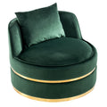 360 Degree Swivel Accent Chair Velvet Modern Upholstered Barrel Chair Over Sized Soft Chair With Seat Cushion For Living Room, Bedroom, Office, Apartment, Green Green Foam Velvet