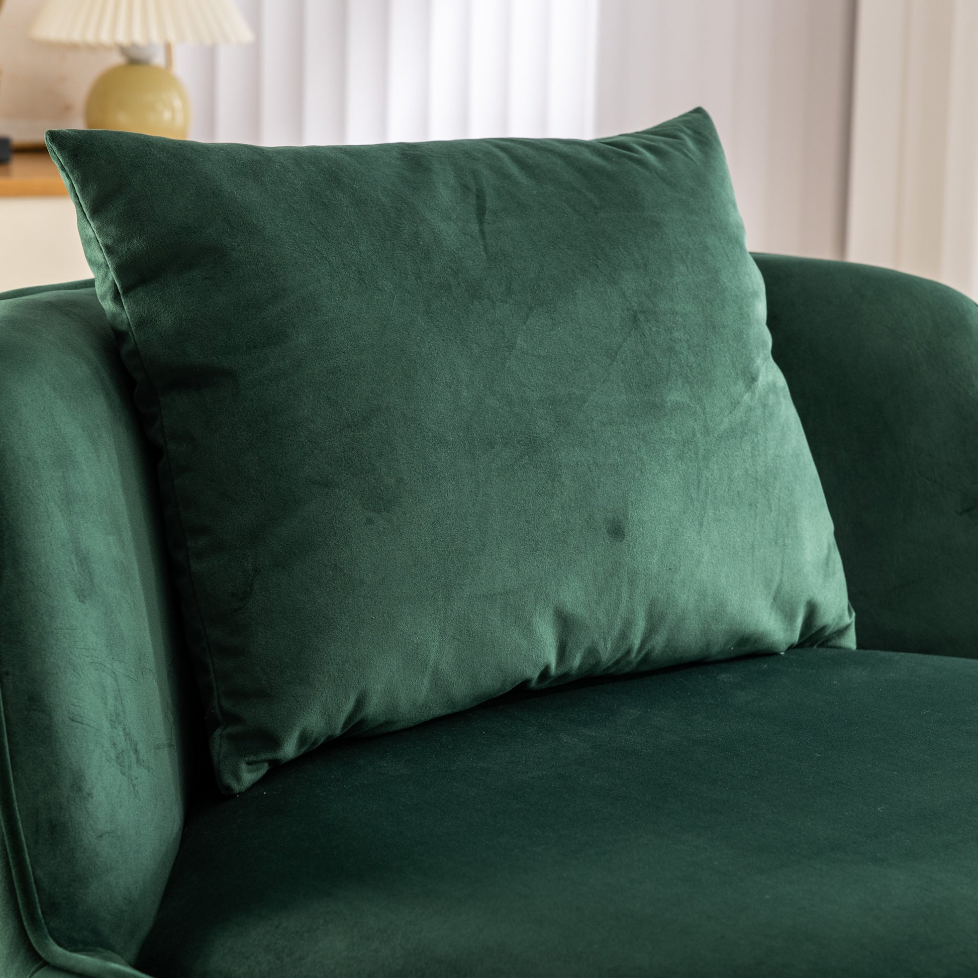 360 Degree Swivel Accent Chair Velvet Modern Upholstered Barrel Chair Over Sized Soft Chair With Seat Cushion For Living Room, Bedroom, Office, Apartment, Green Green Foam Velvet