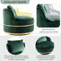 360 Degree Swivel Accent Chair Velvet Modern Upholstered Barrel Chair Over Sized Soft Chair With Seat Cushion For Living Room, Bedroom, Office, Apartment, Green Green Foam Velvet