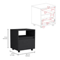 Austin Nightstandend Table, Side Table Casters, Single Drawer Black Wenge 1 Drawer Bedroom Rectangle Modern Shelf Particle Board Particle Board
