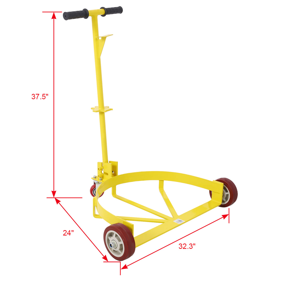 55 Gallon Drum Dolly 1Pk 1200 Lb Capacity Oil Barrel Drum Roller Cart Low Profile Steel Oil Drum Caddy Yellow Steel