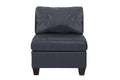 Contemporary Genuine Leather 1Pc Armless Chair Black Color Tufted Seat Living Room Furniture Black Primary Living Space Contemporary,Modern Genuine Leather