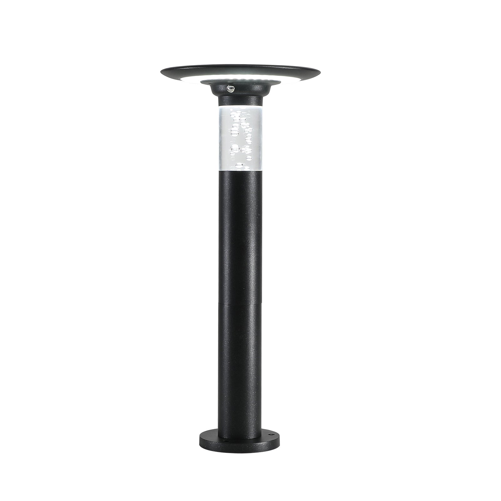 Solar Lawn Light With Dimmable Led Black Aluminium