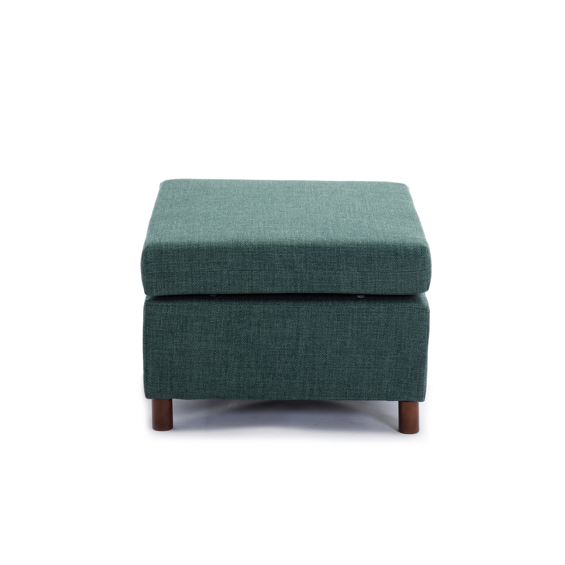 Single Seat Module Sofa Sectional Couch With Armrest With 1 Ottoman,Cushion Covers Non Removable And Non Washable,Green Green Wood Primary Living Space Soft Modern Rubberwood Foam Linen 1 Seat
