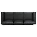 3 Seater Sofa. Black Pu Foam Fabric